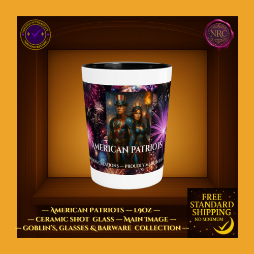 American Patriots 1.9oz Ceramic Shot Glass – Limited Edition Barware by Noni Ross Creations