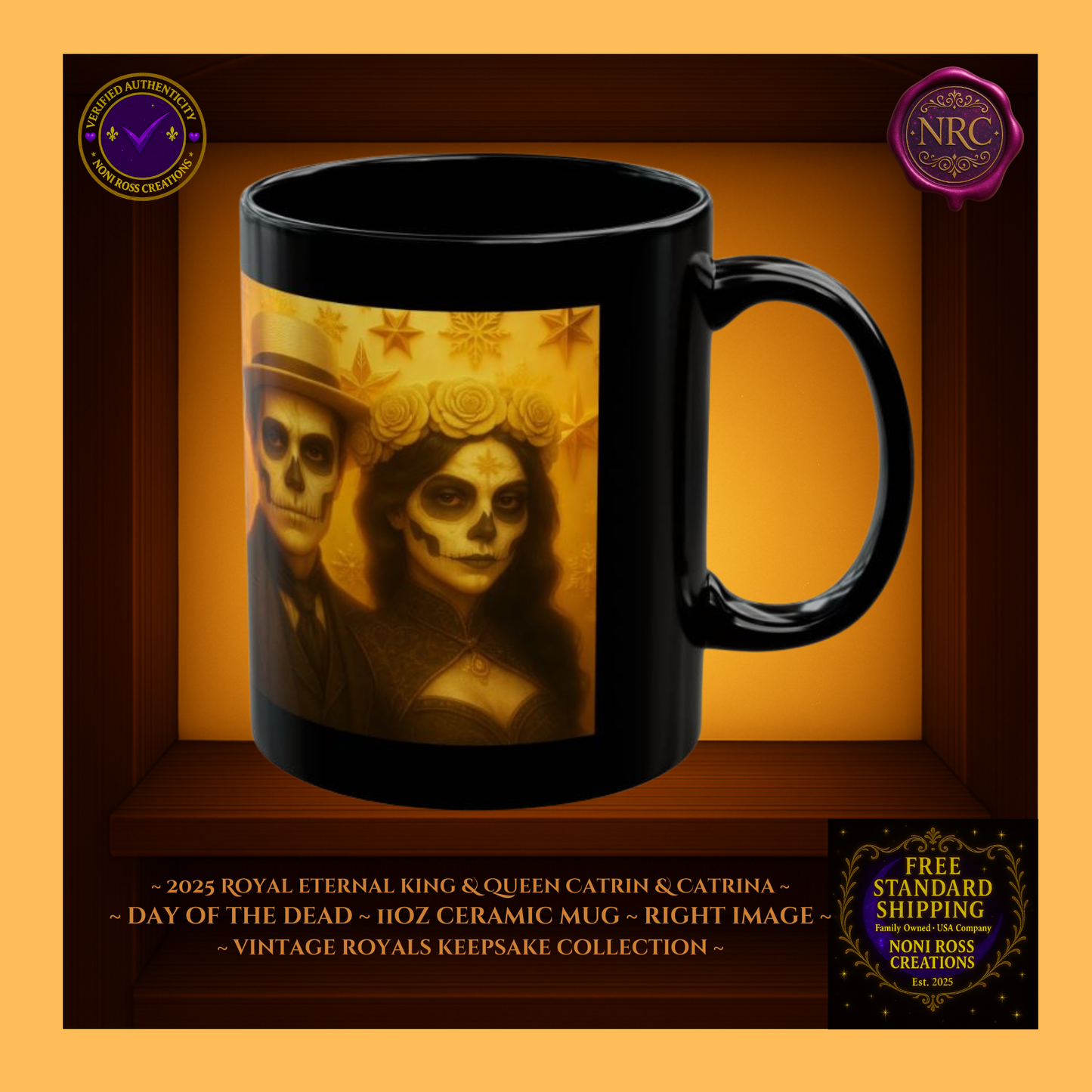 Left side β 2025 Eternal King & Queen Mugs showing icy blue robes and silver trim, 11 oz ceramic mugs