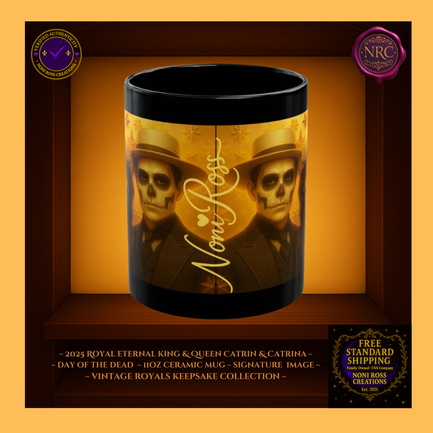 Signature spine β π Noni Ross Creations logo with Vintage Royals filigree on frost-blue background, collector edition set