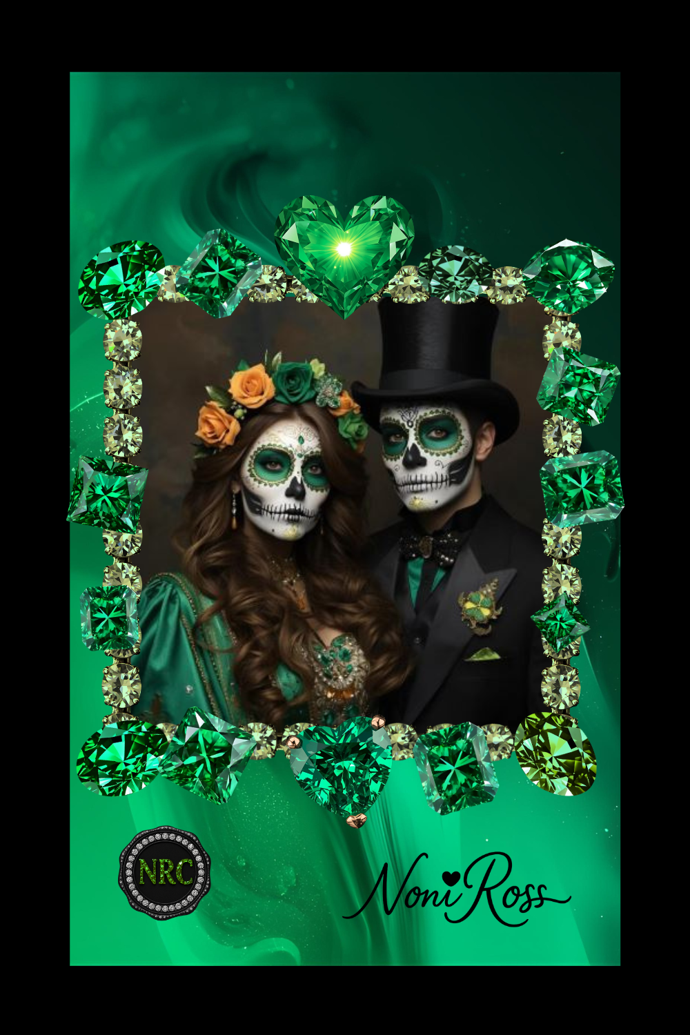 Emerald Solace Edition Gothic Curtain 50 x 84 (Rod Pocket) | Noni Ross Creations