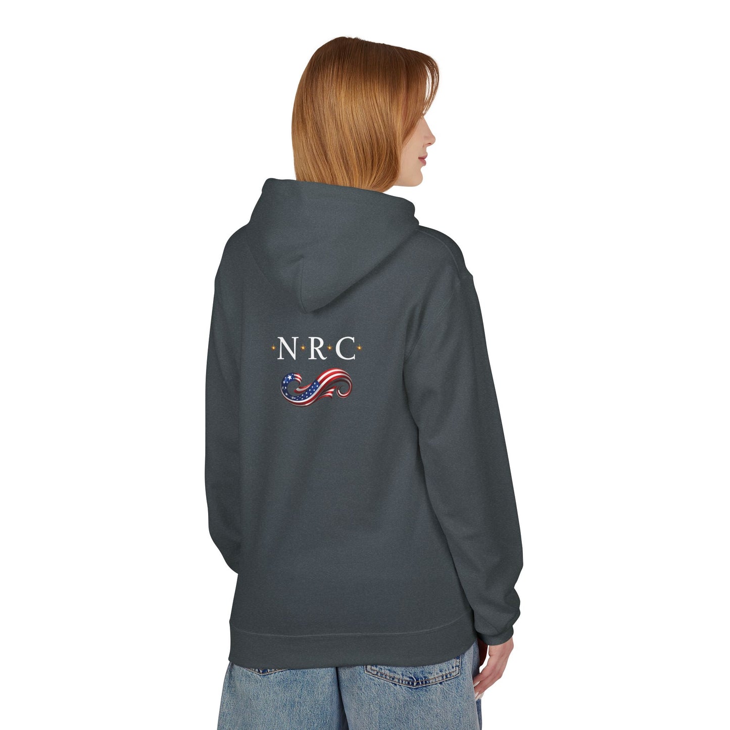 Patriotic Witch Infinity Flag Hoodie – Vintage Pinup Fleece Pullover | Noni Ross Creations