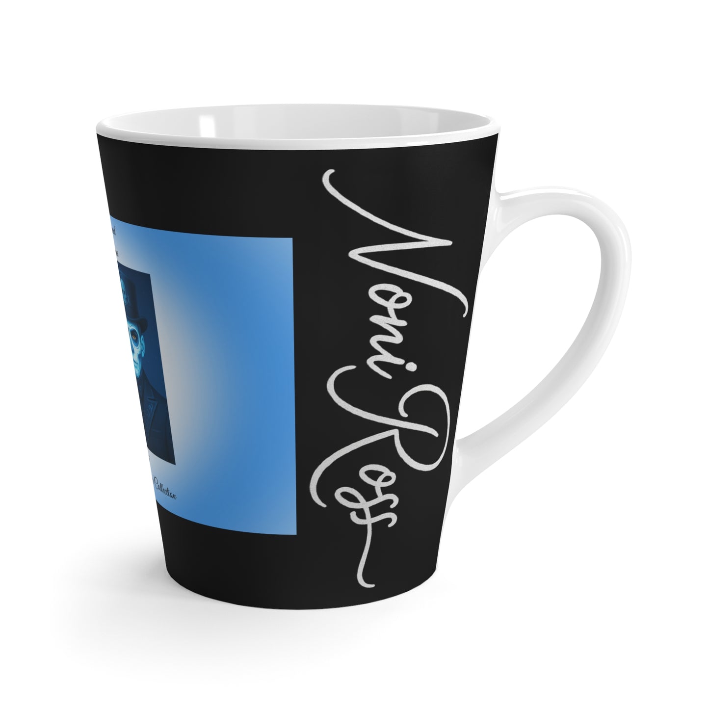 January Day of the Dead Couple Latte Mug 12oz – Blue Catrin & Catrina Vintage Keepsake Coffee Cup | Noni Ross Creations