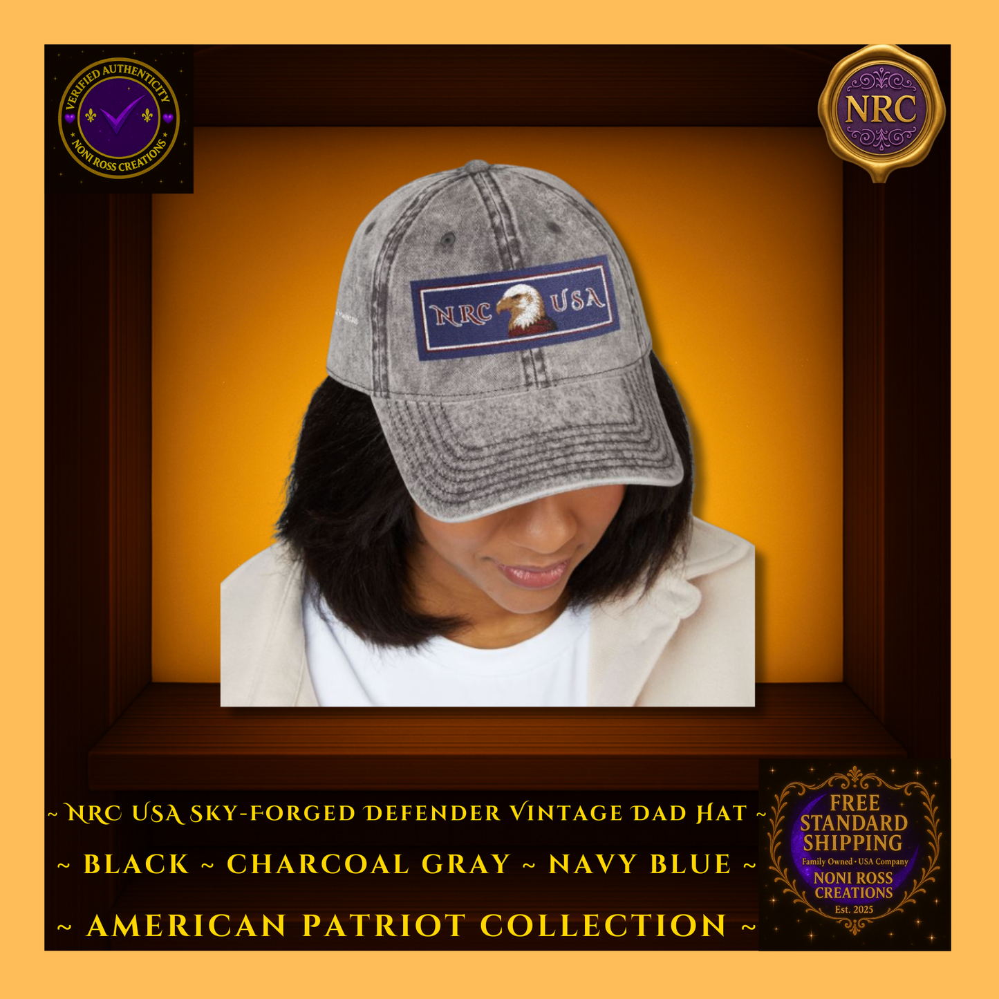 Gold Cubby | Charcoal Gray | Lifestyle – Back View – Signature Embroidery & Strap