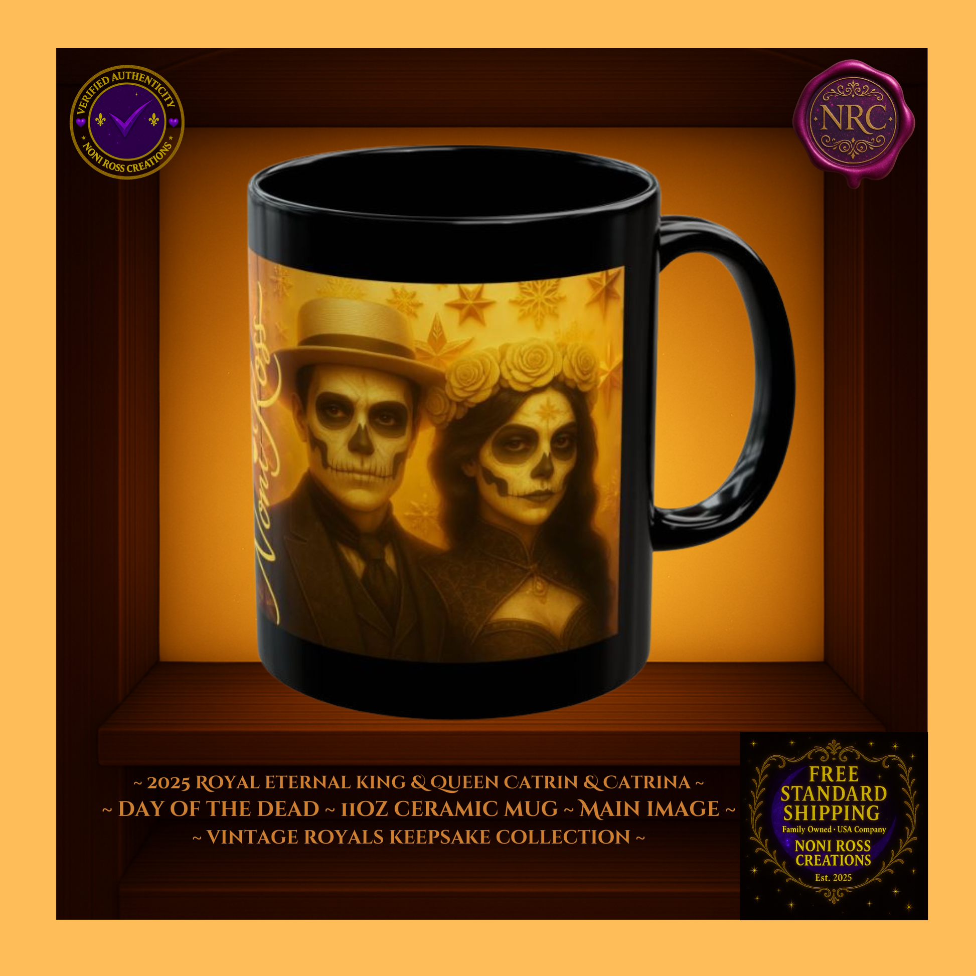 2025 Eternal King & Queen Catrin & Catrina Mug Set 11 oz in icy blue and silver tones | 💜 Noni Ross Creations