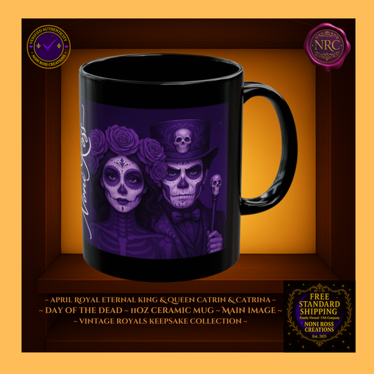 April Eternal King & Queen Catrin & Catrina Mug Set 11 oz in sky-blue and silver tones | 💙 Noni Ross Creations”