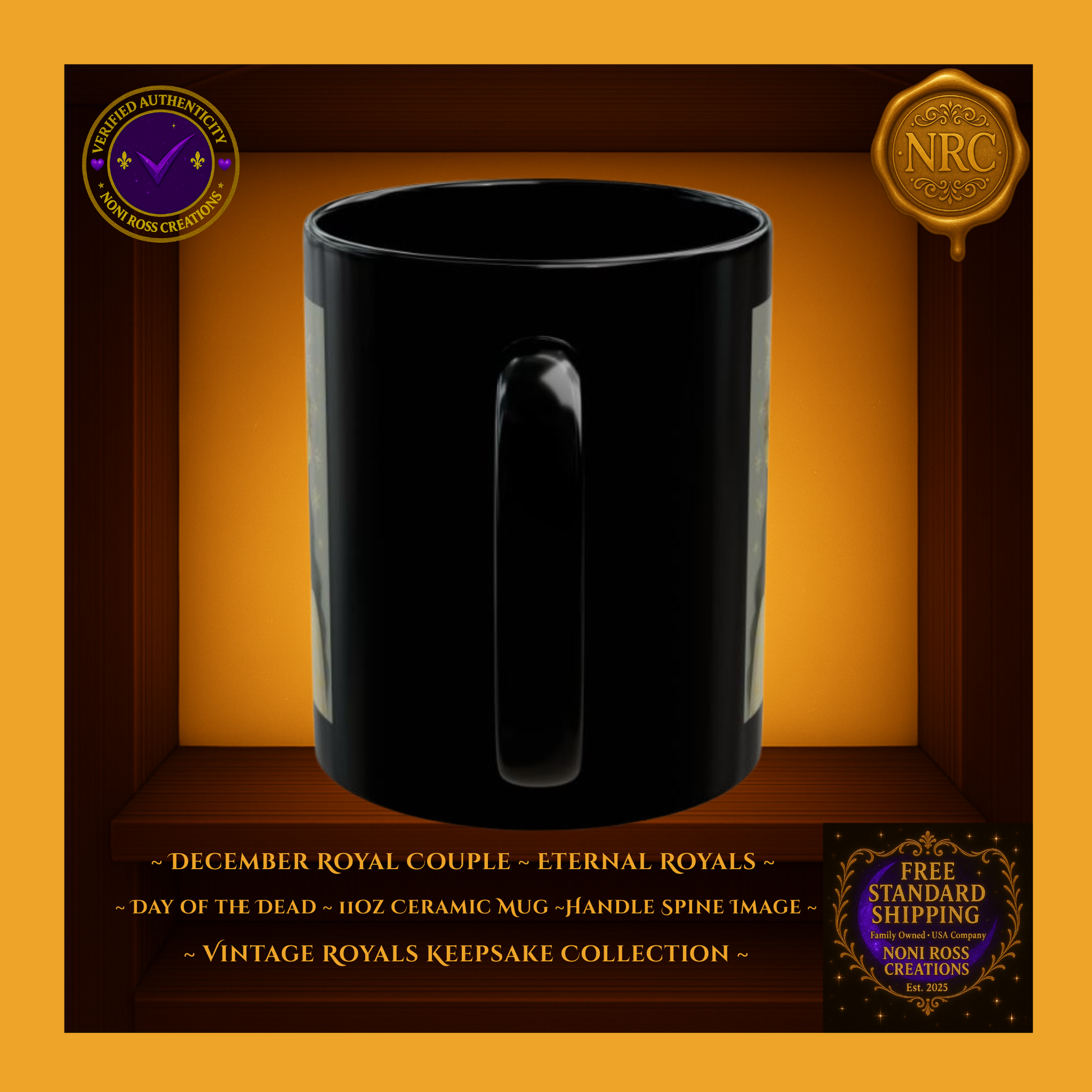 Handle detail — porcelain white interior with silver edge design, 11 oz ceramic mugs