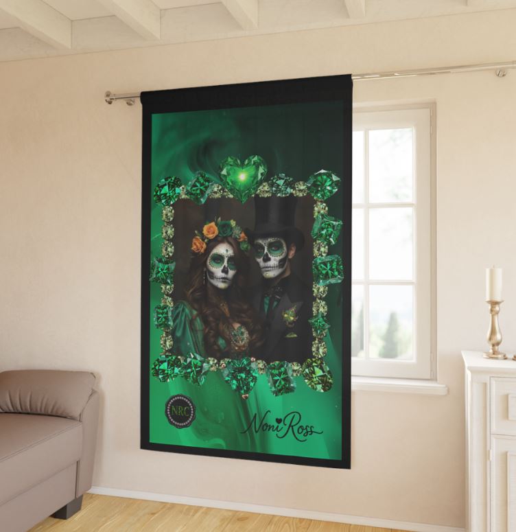 Emerald Solace Curtain in gothic bedroom decor | Noni Ross Creations