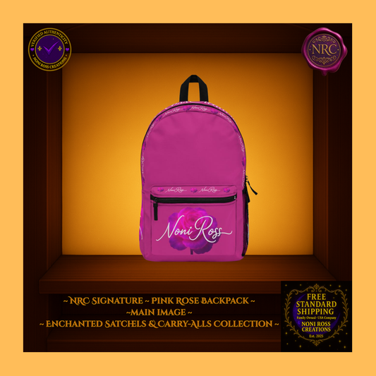NRC Signature Pink Rose Backpack | Enchanted Satchels & Carry-Alls by Noni Ross Creations