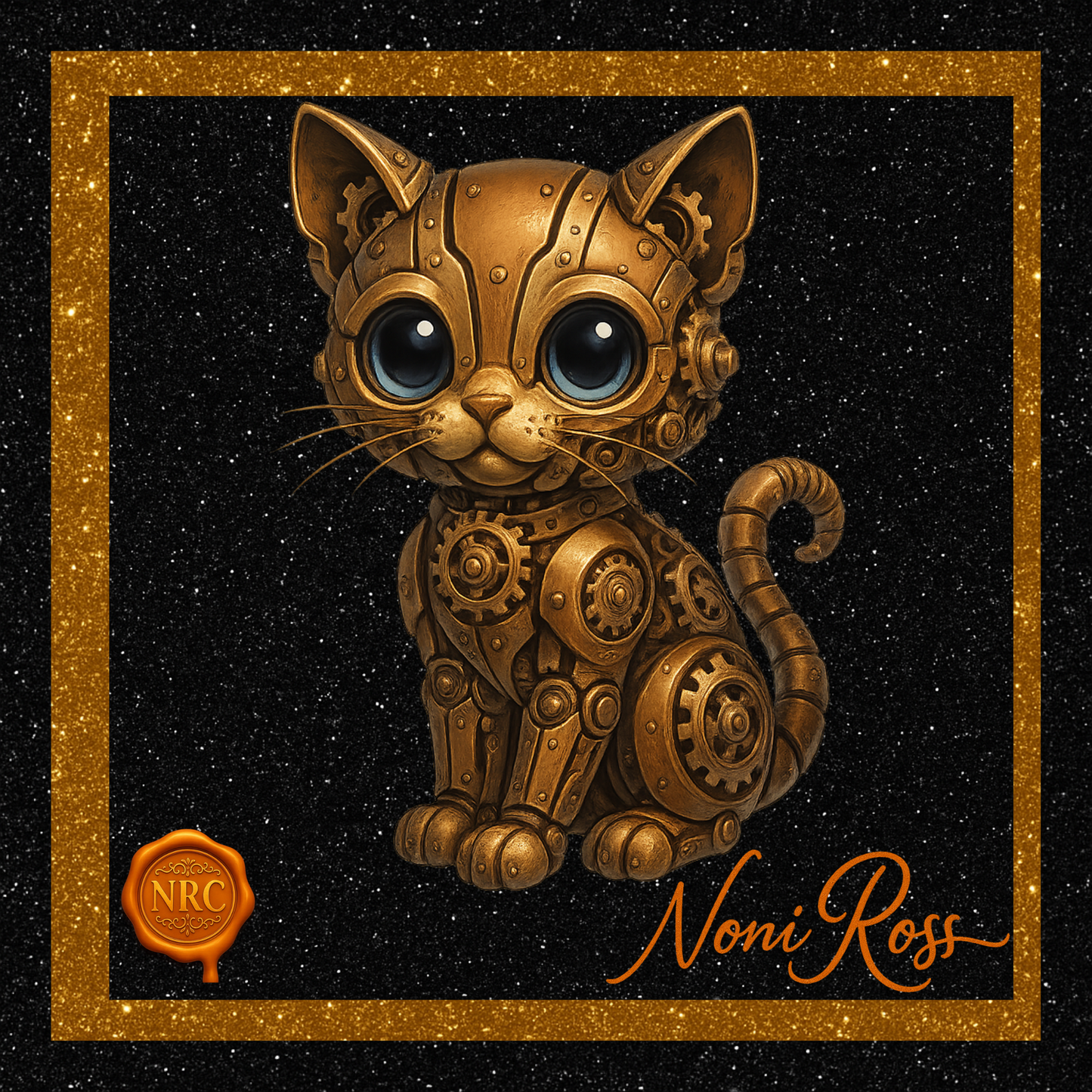 Steampunk Puss Ceramic Shot Glass by Noni Ross Creations