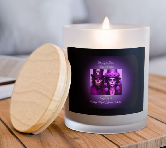 Day of the Dead candle styled home decor mockup gothic blue candle aesthetic