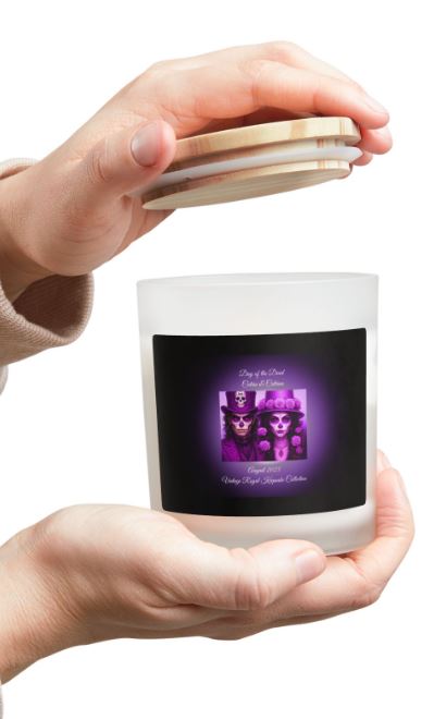 Day of the Dead candle bedside decor mockup moody gothic candle ambiance