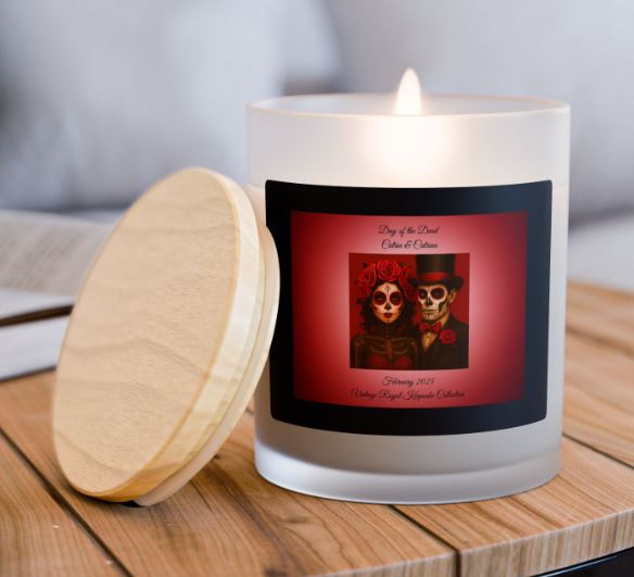 Day of the Dead candle styled home decor mockup gothic blue candle aesthetic