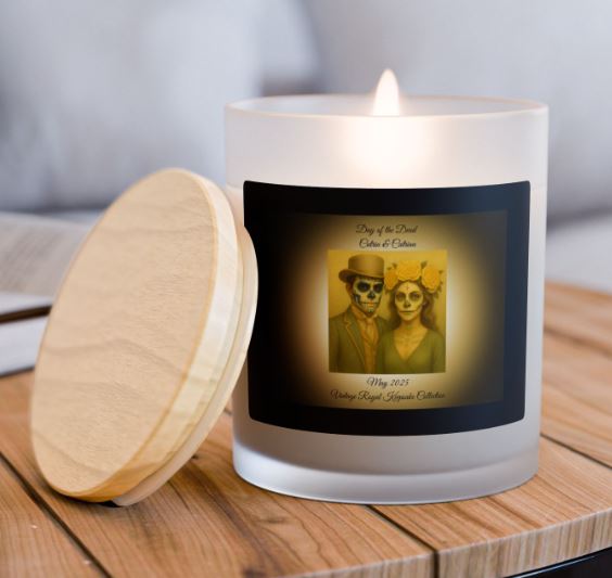 Day of the Dead candle styled home decor mockup gothic blue candle aesthetic