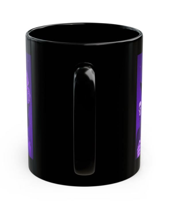April Day of the Dead mug purple couple design back with handle sugar skull king queen
