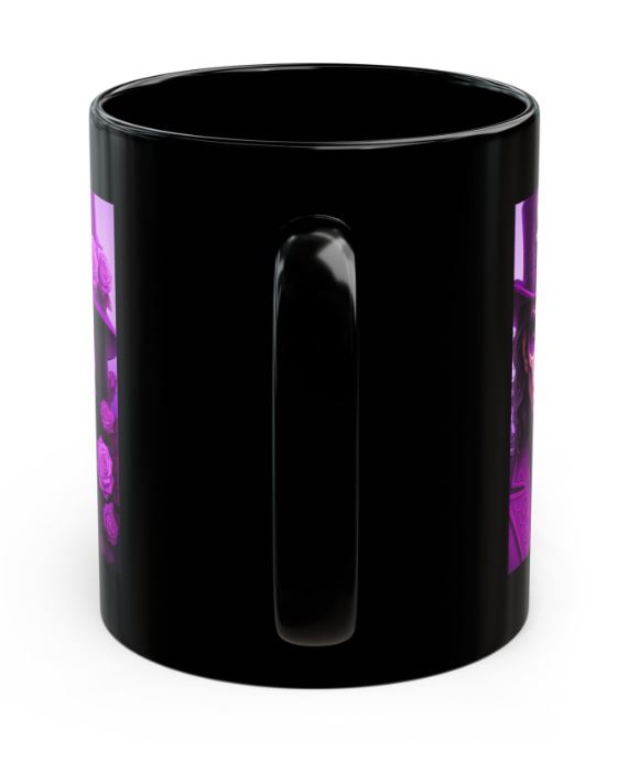 July Day of the Dead mug patriotic couple design fireworks back view with handle