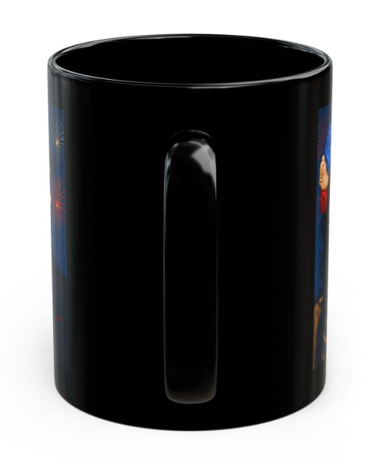 June Day of the Dead wedding mug gold couple design back with handle sugar skull king queen