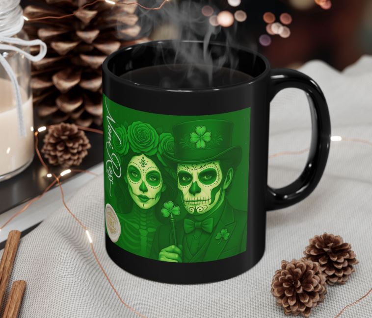 March Day of the Dead mug green couple design mockup Noni Ross Creations