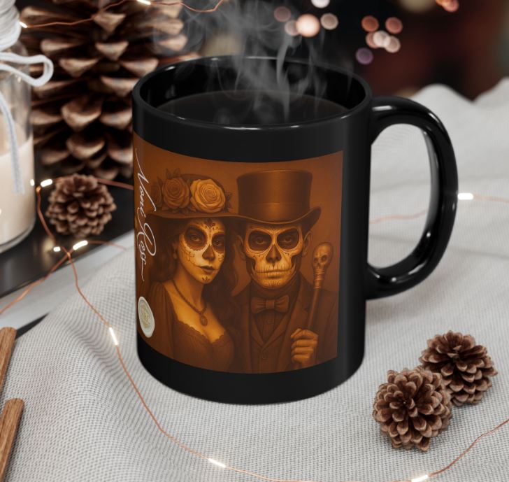 November harvest Day of the Dead couple mug styled mockup sugar skull king queen