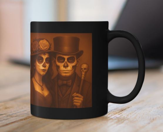 November Day of the Dead mug harvest couple design mockup Noni Ross Creations