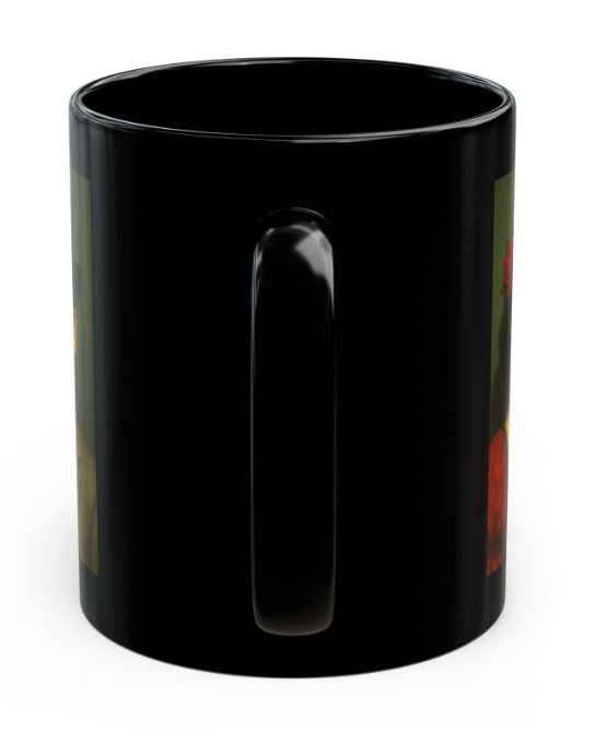 October Day of the Dead mug Halloween couple design back with handle sugar skull king queen