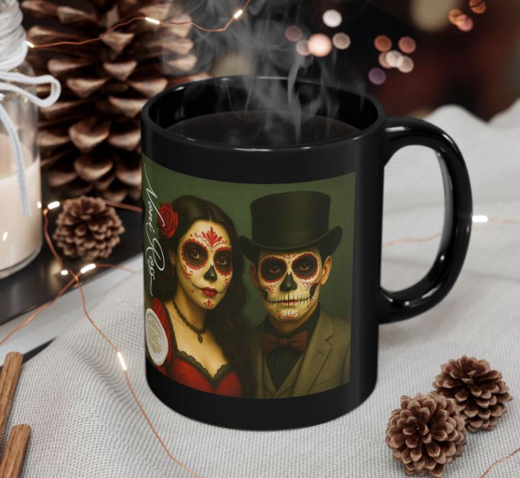 October Halloween Day of the Dead couple mug styled mockup sugar skull king queen