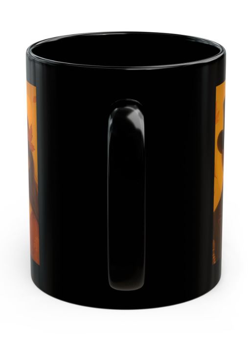 September Day of the Dead mug autumn couple design back with handle sugar skull king queen