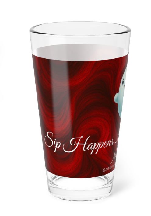 BOO Crew Phantom Pour Highball Glass 16oz Ghost Drinkware | Noni Ross Creations