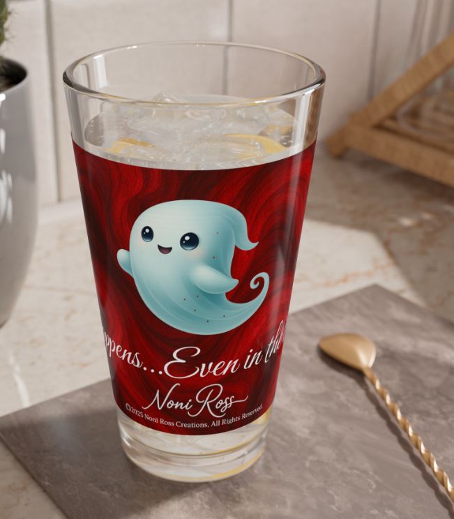BOO Crew Phantom Pour Highball Glass 16oz Ghost Drinkware | Noni Ross Creations