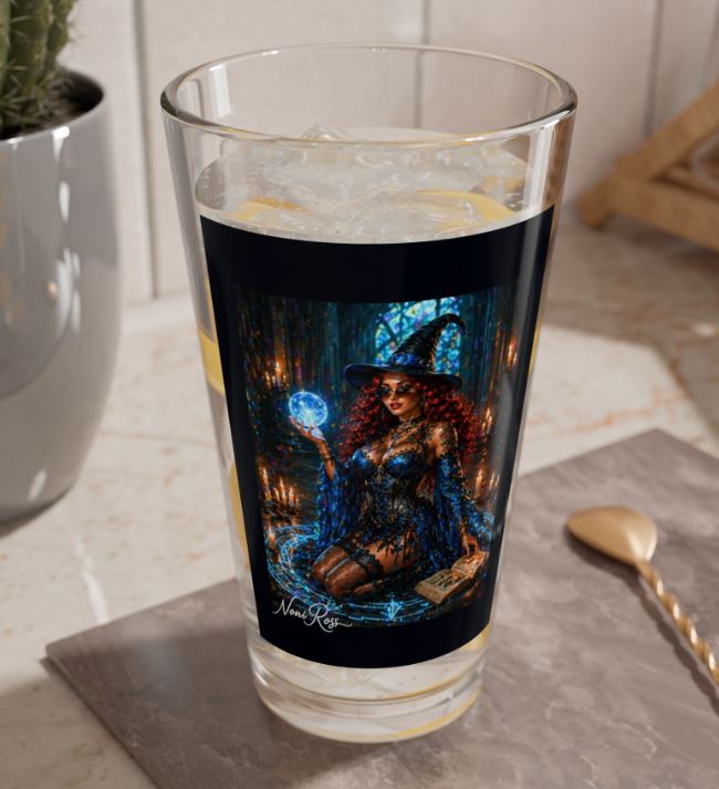 Noni Celestial Orb Highball Glass 16oz Mystic Blue | Noni Ross Creations