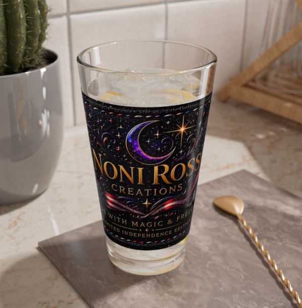 Close-up mockup of NRS signature glass highlighting detailed artwork and finish