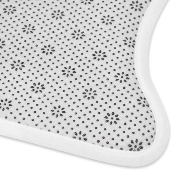 Back view of fish shaped pet mat showing anti slip base and soft material