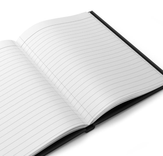 Aesthetic journal mockup showing patriotic witch notebook in modern desk setting