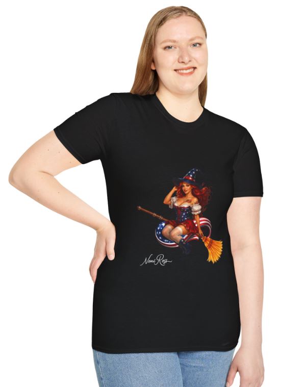 black patriotic shirt worn at fireworks night event