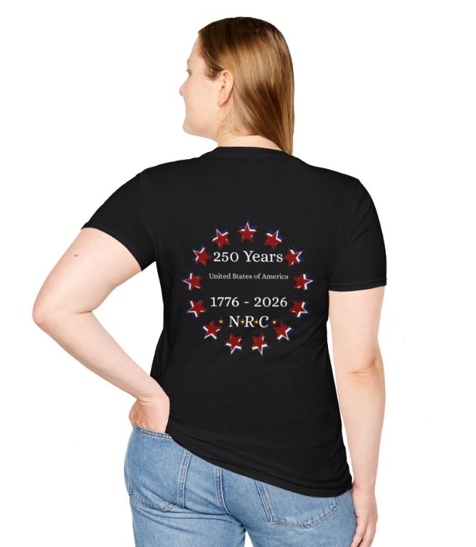 casual outfit with black americana graphic tee and jeans